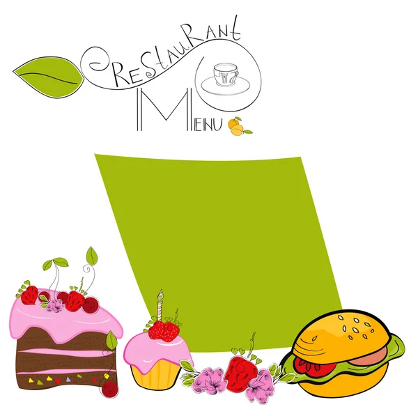 Modèle de dessin animé pour le menu — Image vectorielle