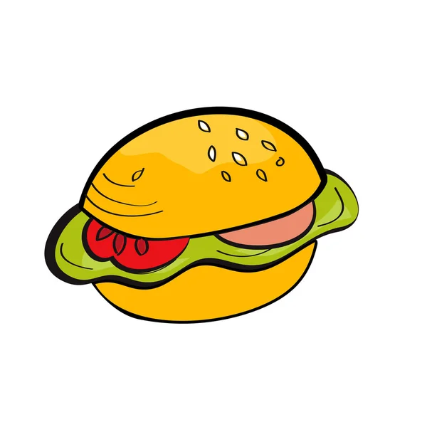 Hamburger kartun - Stok Vektor
