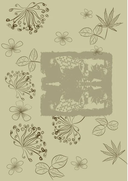 Fond stylisé rétro avec des fleurs — Image vectorielle