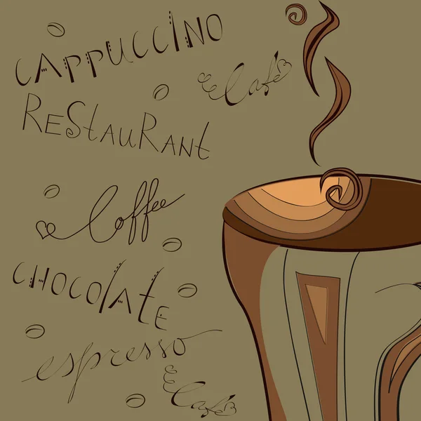 程式化的背景与咖啡 — 图库矢量图片