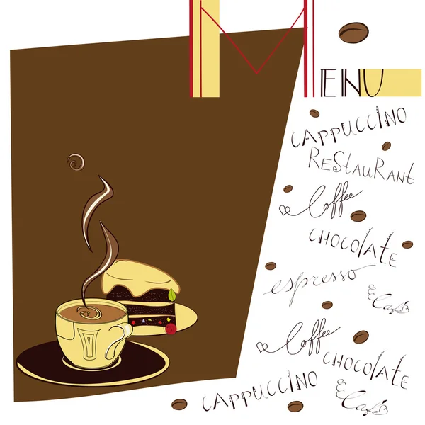Menu pour café — Image vectorielle