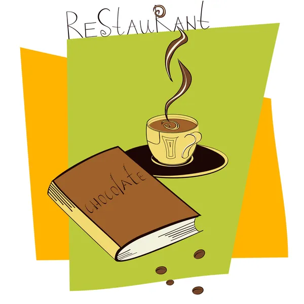 Une tasse de café avec livre — Image vectorielle