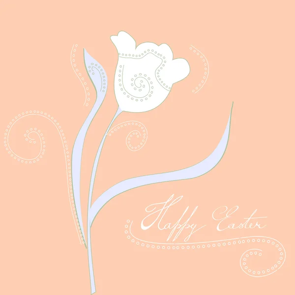 Cartão decorativo com tulipas estilizadas — Vetor de Stock