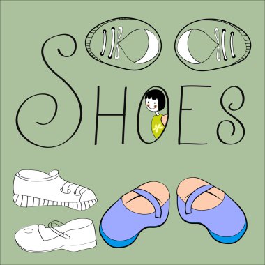 Decorative background with shoes clipart