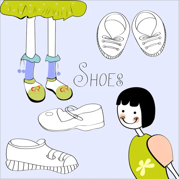 신발 요소와 서식 파일 — 스톡 벡터