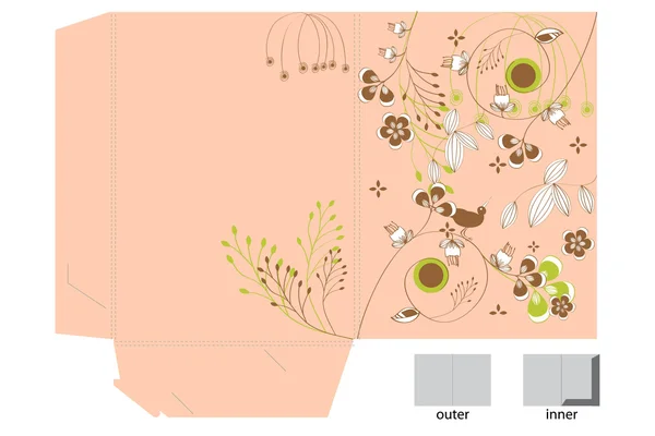 Dekorativní složka s květinovým vzorem — Stockový vektor