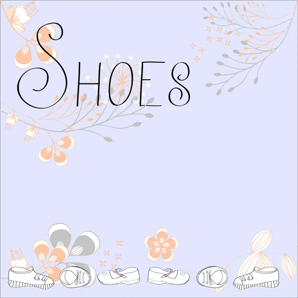 Inschrift Schuhe mit floralem Ornament — Stockvektor