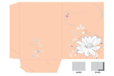 Decorative bag with white flower clipart