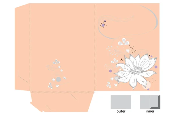 Dekorative Tasche mit weißer Blume — Stockvektor