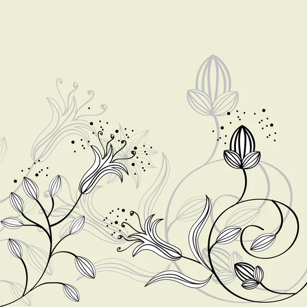花の飾りと背景 — ストックベクタ