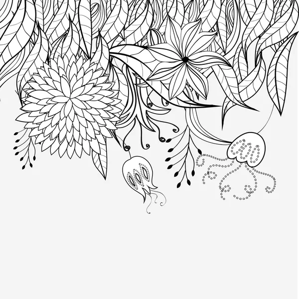 꽃 장식으로 스케치 — 스톡 벡터