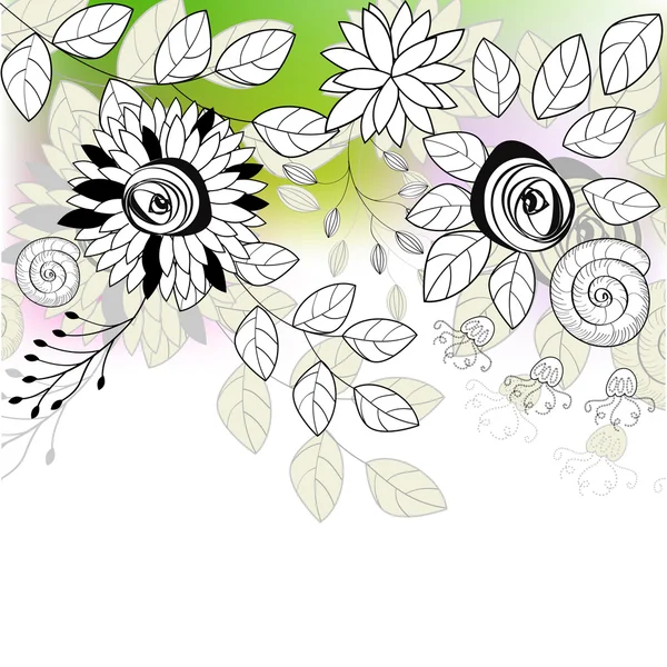 用鲜花的原始背景 — 图库矢量图片