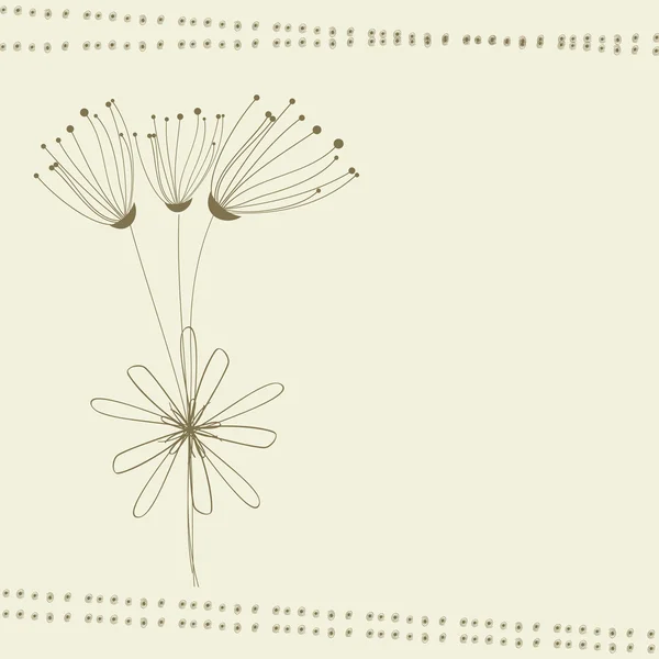 Kort med dekorativa blommor — Stock vektor