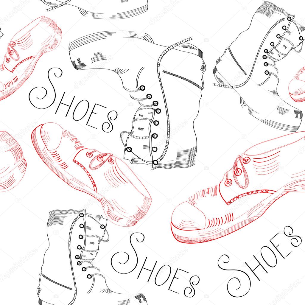 Seamless pattern with shoes