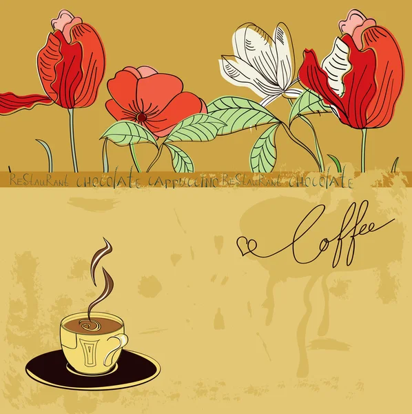 Modèle avec une tasse de café — Image vectorielle