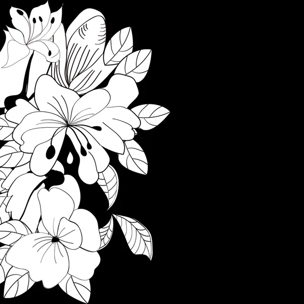 白い花とグリーティング カード — ストックベクタ