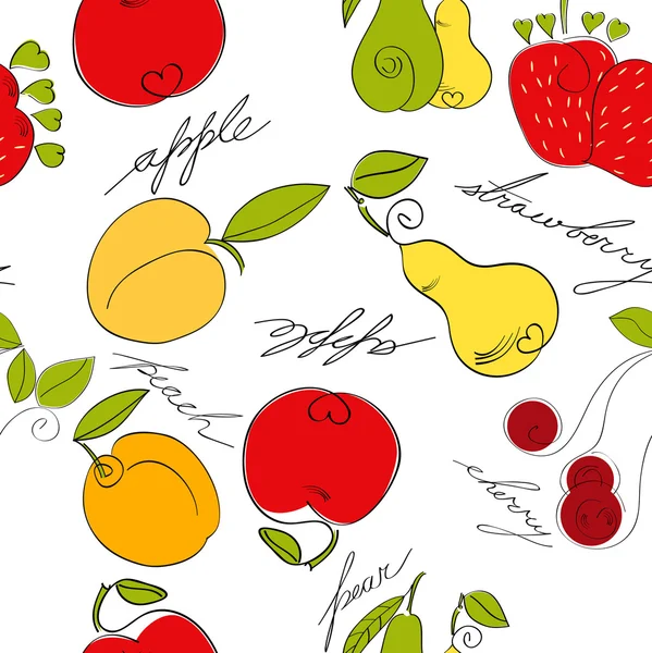Naadloos patroon met fruit — Stockvector