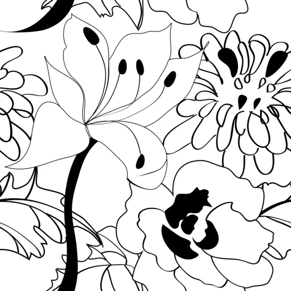 Nahtloses Muster mit Blumen — Stockvektor