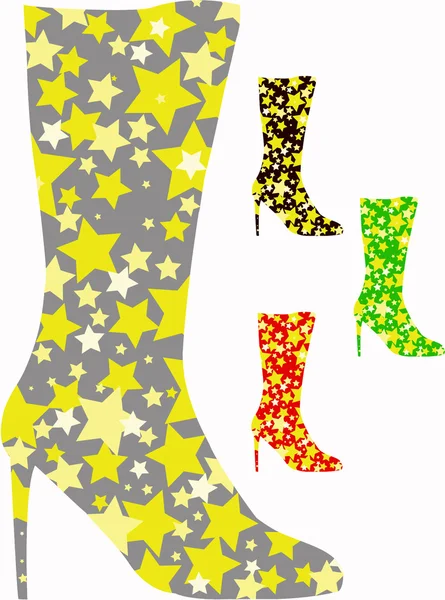 stock vector Knee-boots with stars