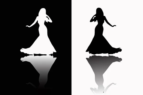 Girls silhouette — Stock Vector