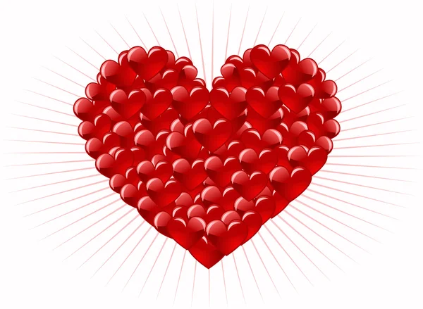 Red heart abstraction — Stock Vector