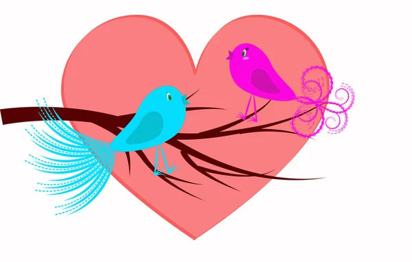 Couple Oiseaux — Image vectorielle