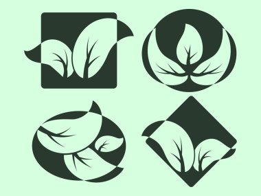 Green Leaves logos clipart