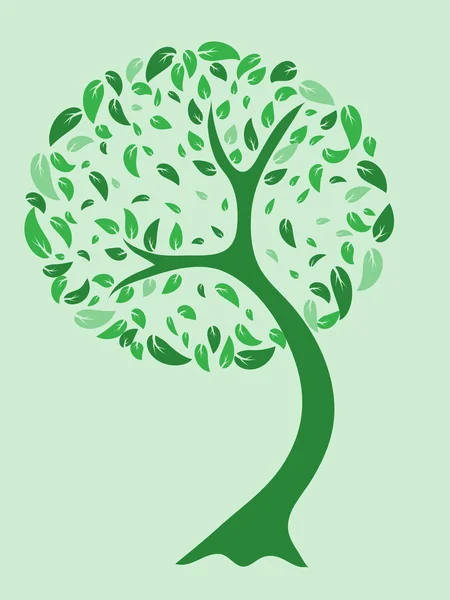 Grön abstrakt träd — Stock vektor