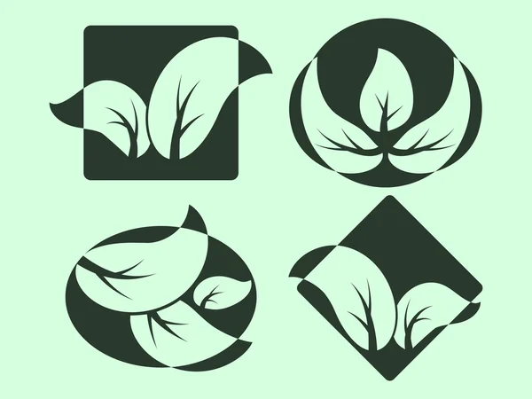 Green Leaves logos — Stock Vector