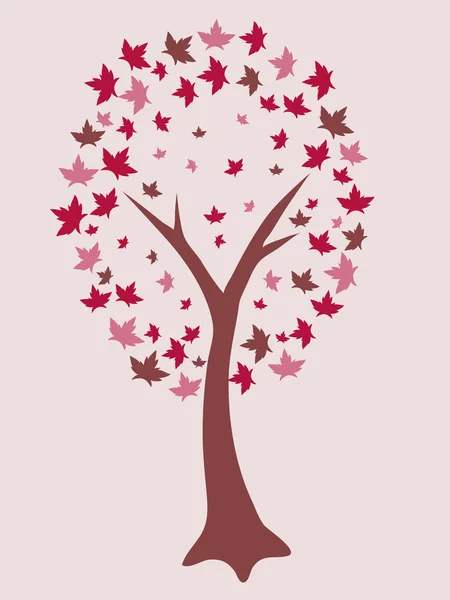 stock vector Red abstract tree