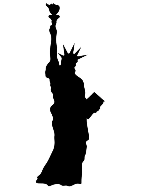 Staty av liberty siluett — Stock vektor