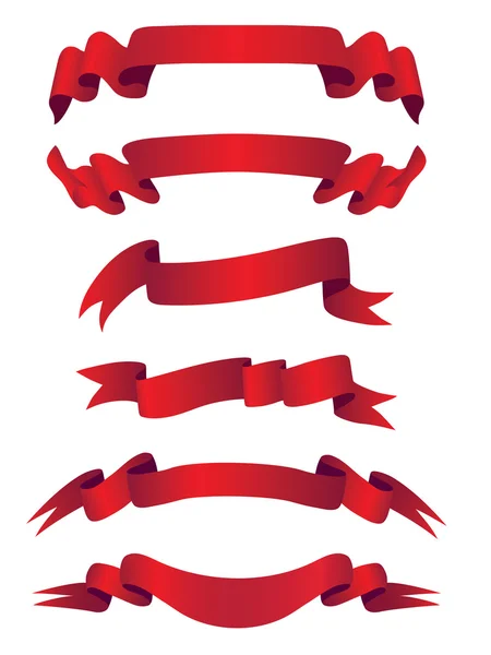 Ensemble de bannières rouges — Image vectorielle