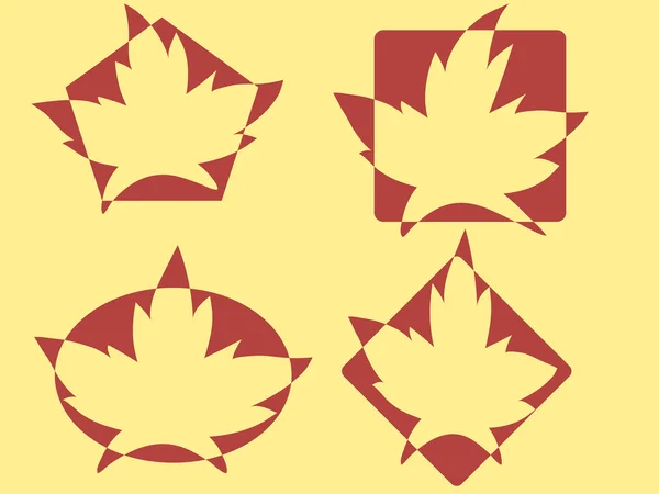 Логотипы кленовых листьев Стоковая Иллюстрация