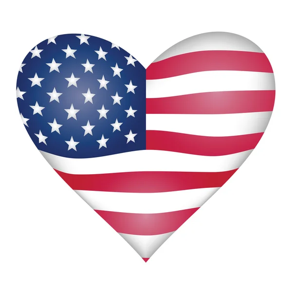 American flag heart — Stock Vector