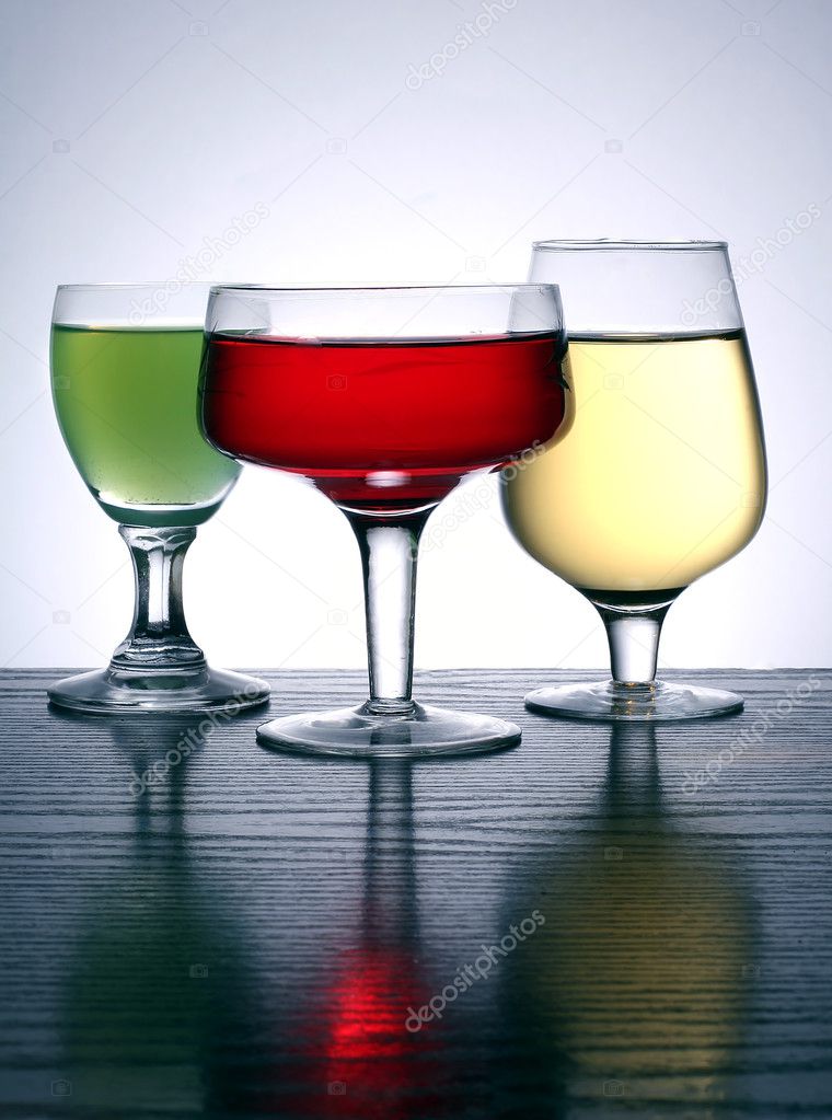 Three colored glass