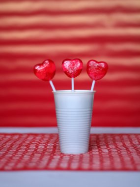 Heart shaped lollipop clipart