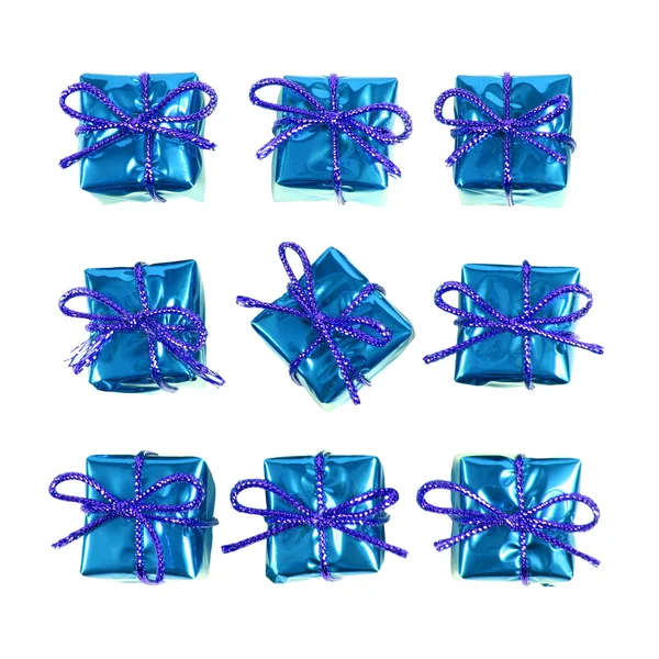 Маленькие голубые подарки — стоковое фото