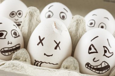 Scared eggs clipart