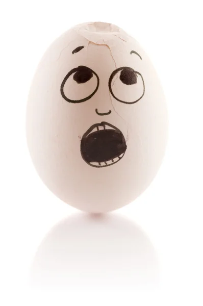Uovo danneggiato spaventato — Foto Stock
