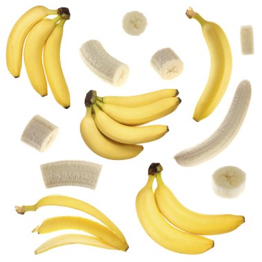 Sliced banana collection clipart