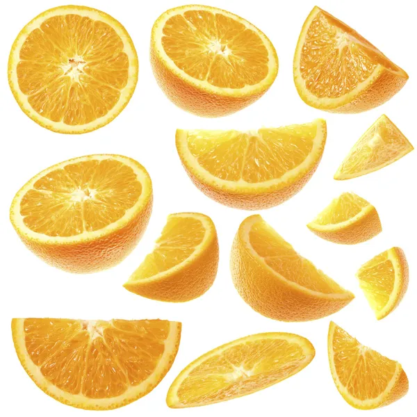 Coleção de fatias de laranja — Fotografia de Stock