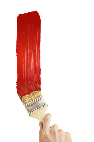Malowanie czerwoną linią — Zdjęcie stockowe