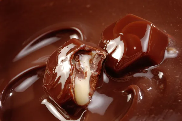 Smältande choklad godis Royaltyfria Stockfoton