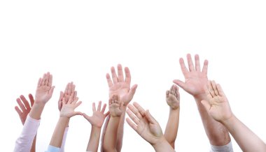 Many hands isolated clipart