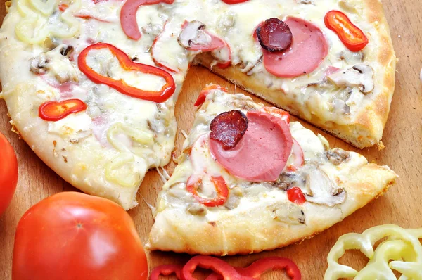 Italian pizza on a white background — Stock Photo, Image