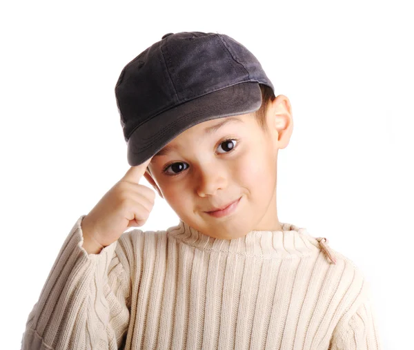 Chlapec s denim cap — Stock fotografie