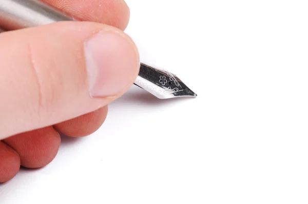 Uma caneta na mão — Fotografia de Stock