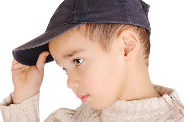 Niño con gorra de mezclilla — Foto de Stock