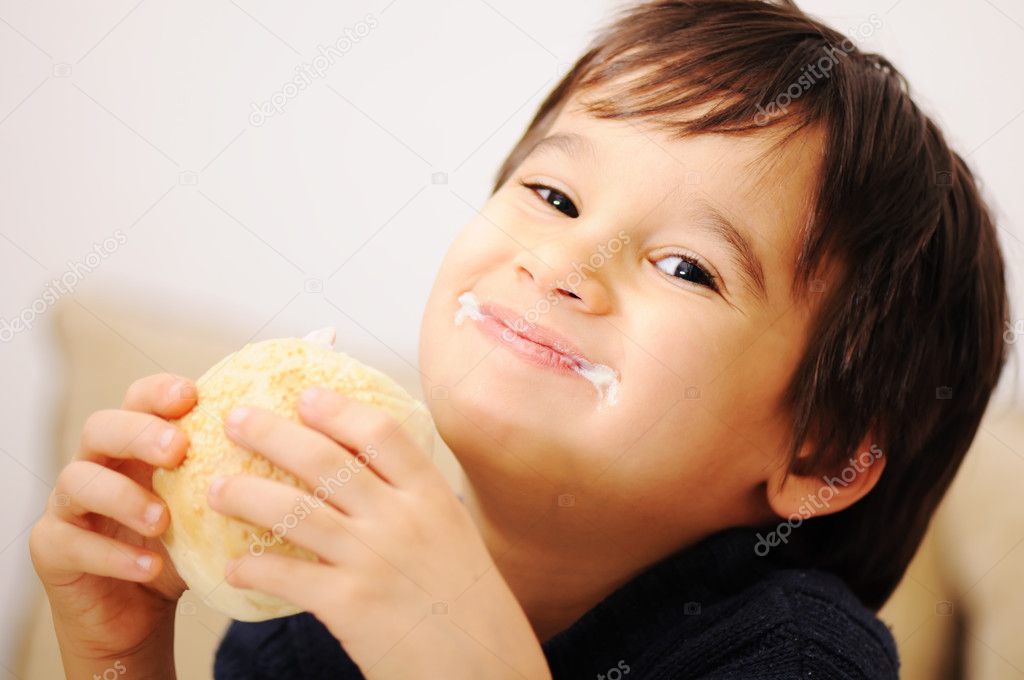 Cute kid eating