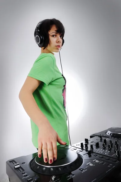 DJ жінка — стокове фото